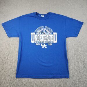 Kentucky Wildcats Basketball Shirt Men's Large UK NCAA Double Sided Undefeated